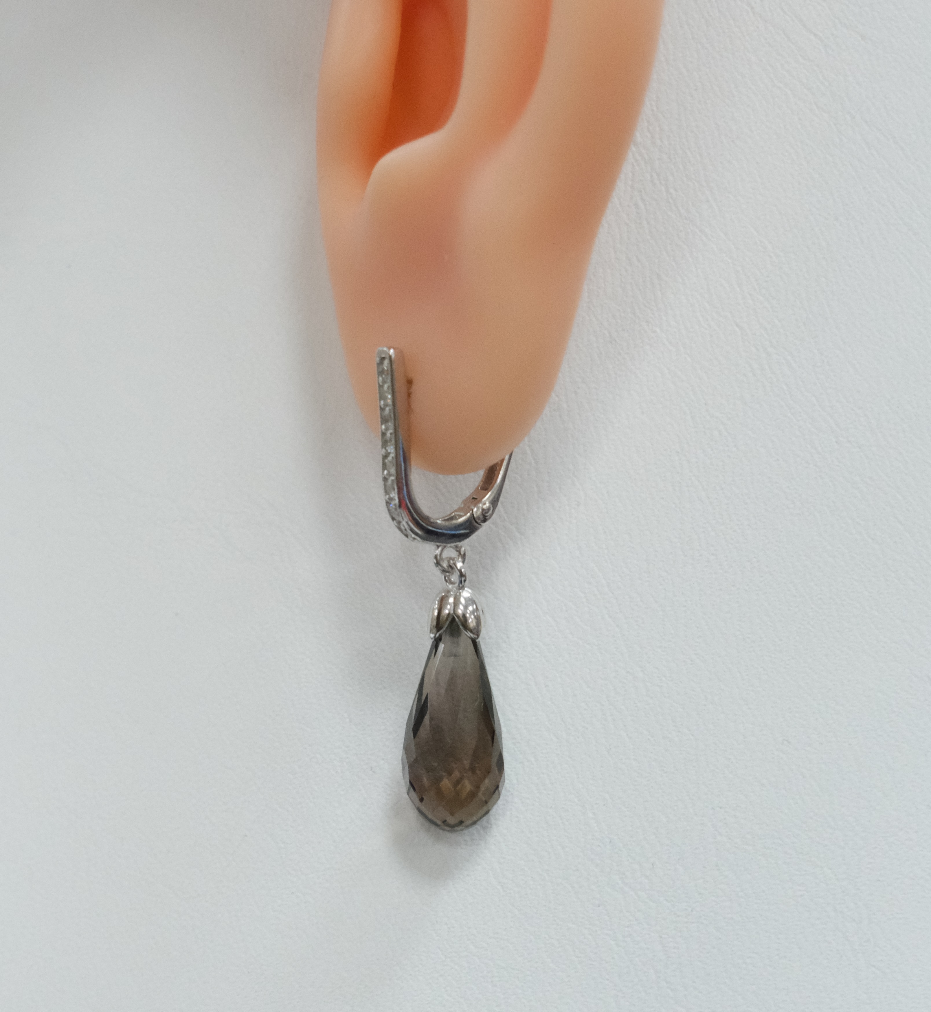 Серебряные серьги с раухтопазами